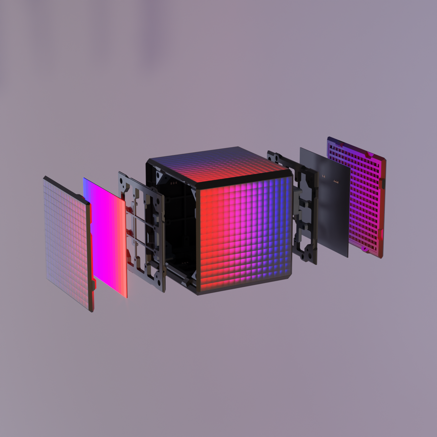 Exploded 3D model render